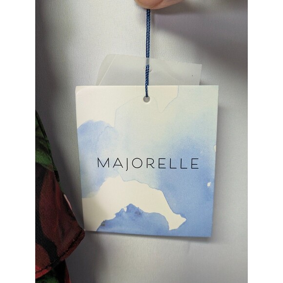 MAJORELLE Black Floral Red Rose Dress Ruffles Romantic Hi Low Flowy Gown Small - Picture 13 of 16